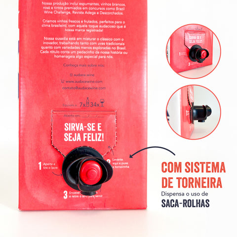 Kit 2 Bag in box  Vinho Tinto Marselan Vassal